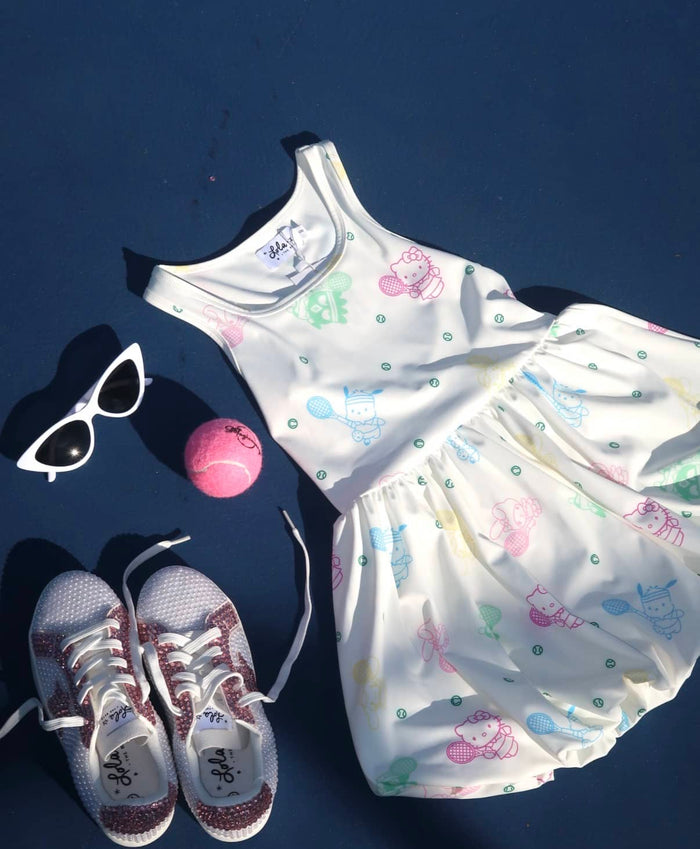 Lola + The Boys Dress Hello Kitty® and Friends Rainbow Tennis Bubble Dress