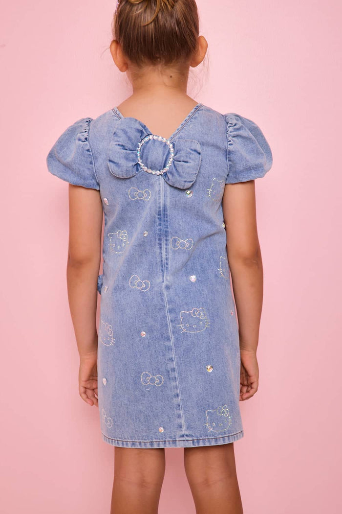 Lola + The Boys Dress Hello Kitty® Denim Crystal Dress