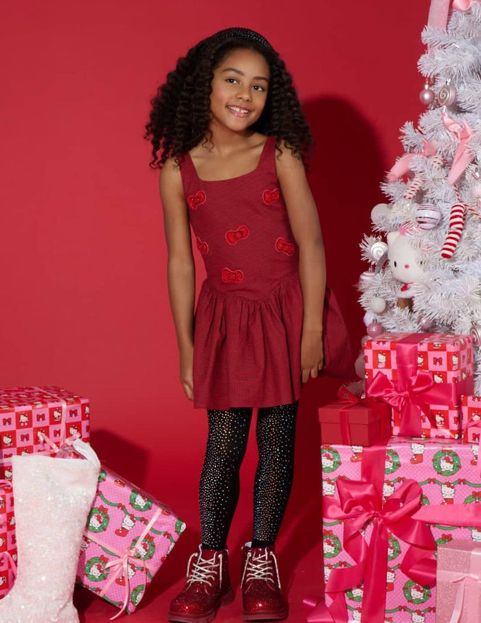 Lola + The Boys Dress Houndstooth Bow Dress