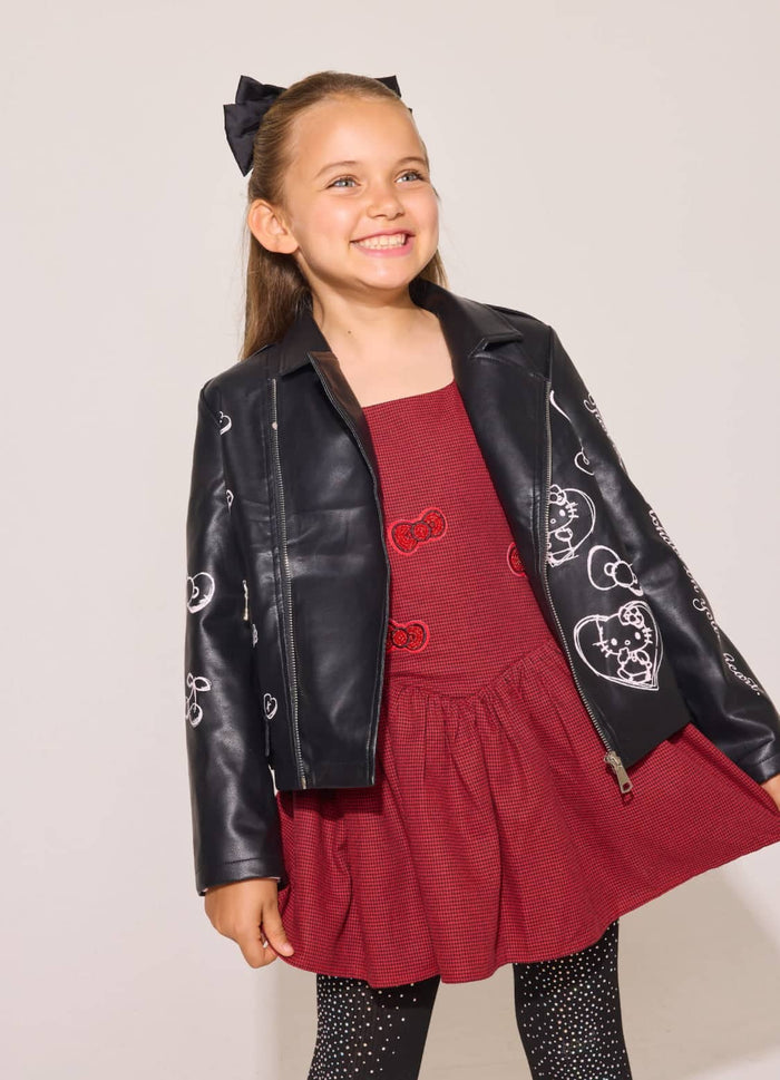 Lola + The Boys Dress Houndstooth Bow Dress