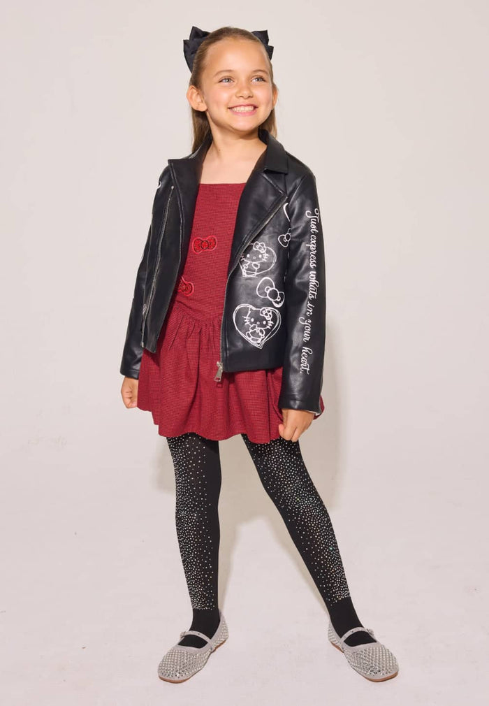 Lola + The Boys Dress Houndstooth Bow Dress