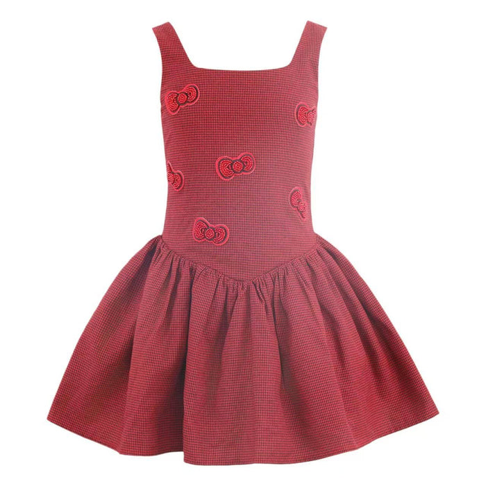 Lola + The Boys Dress Houndstooth Bow Dress