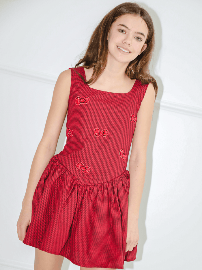 lola-hellokitty Dress XS Houndstooth Bow Dress – Teen/Women