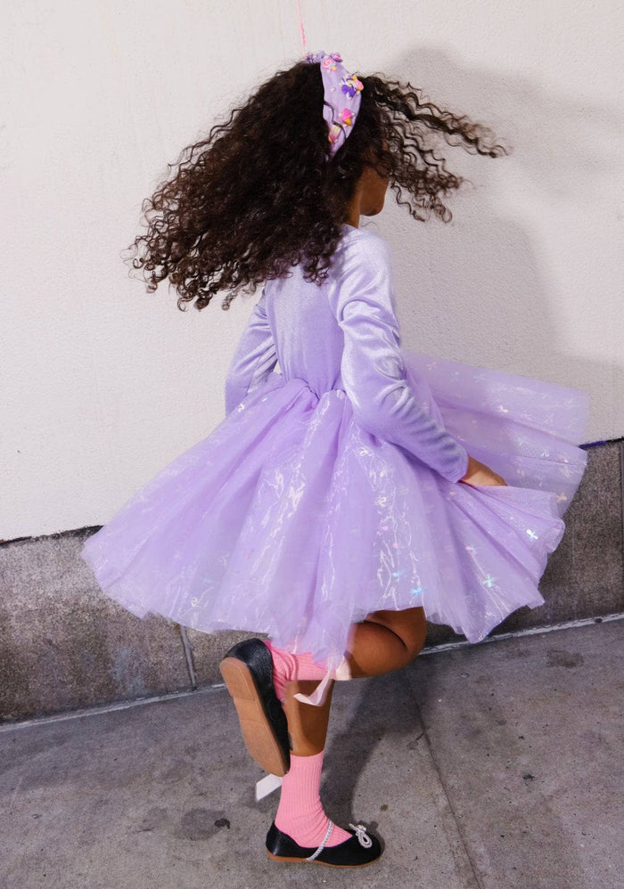 Lola + The Boys Dress Lavender Ballerina Bow Dress