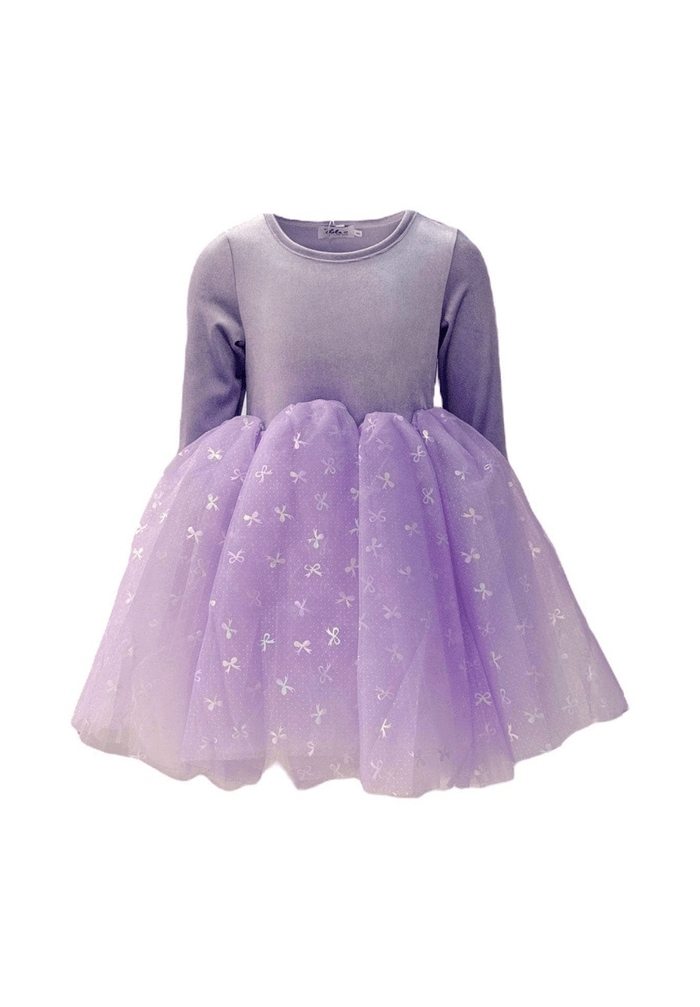 Lola + The Boys Dress Lavender Ballerina Bow Dress