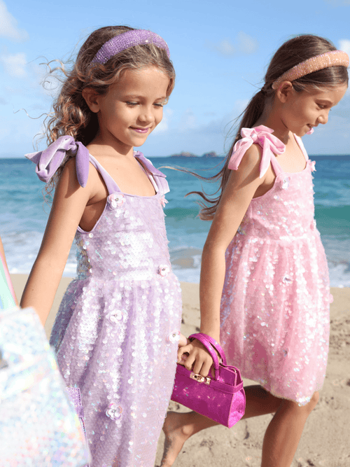 Lola + The Boys Dress 2 Lavender Daisy Sequin Dress