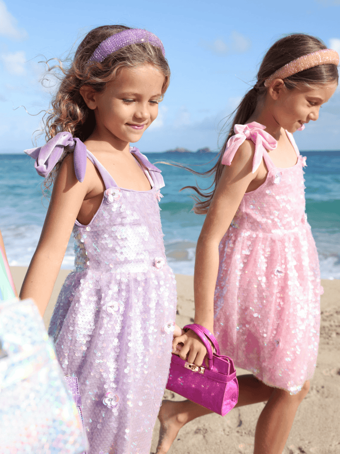 Lola + The Boys Dress 2 Lavender Daisy Sequin Dress