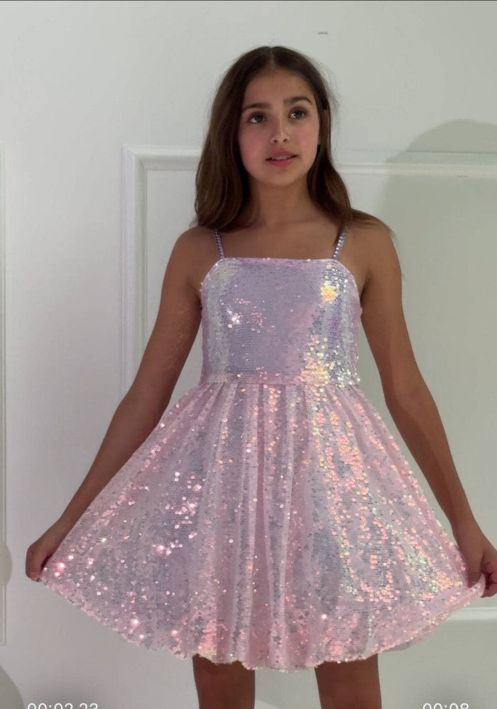 Lola + The Boys Dress Lavender Haze Gems Bubble Dress