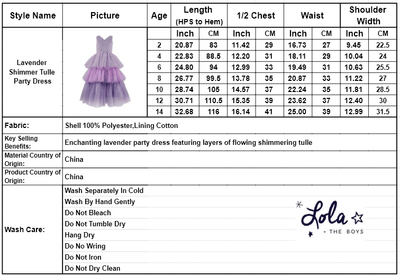 Lola + The Boys Dress Lavender Shimmer Tulle Party Dress