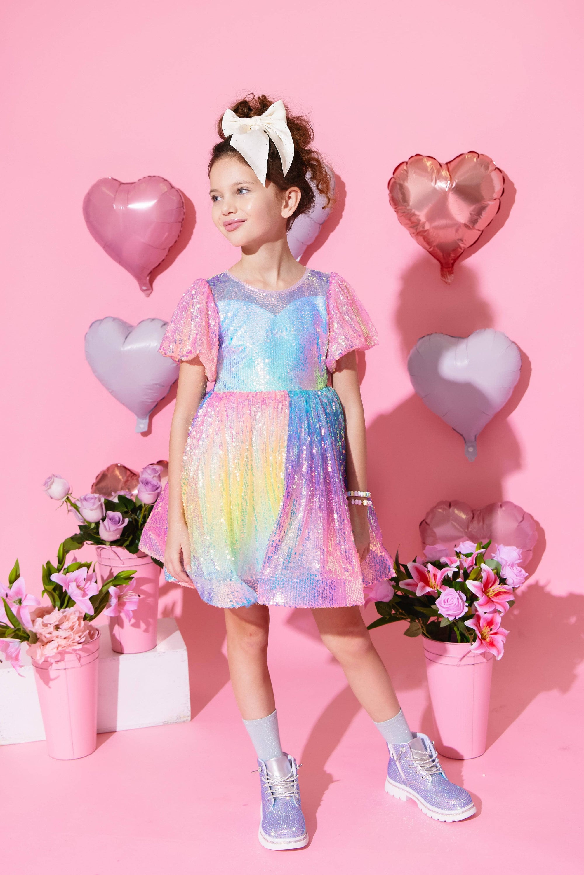 Lola + The Boys Ombre Gem Tulle Layer Dress, 8