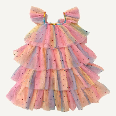Lola + The Boys Ombre Gem Tulle Layer Dress, 8