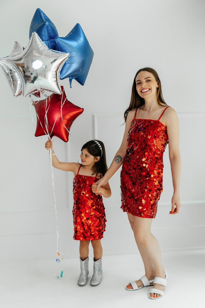 exclude-new-arriv Dress Paillette Ruby Party Dress