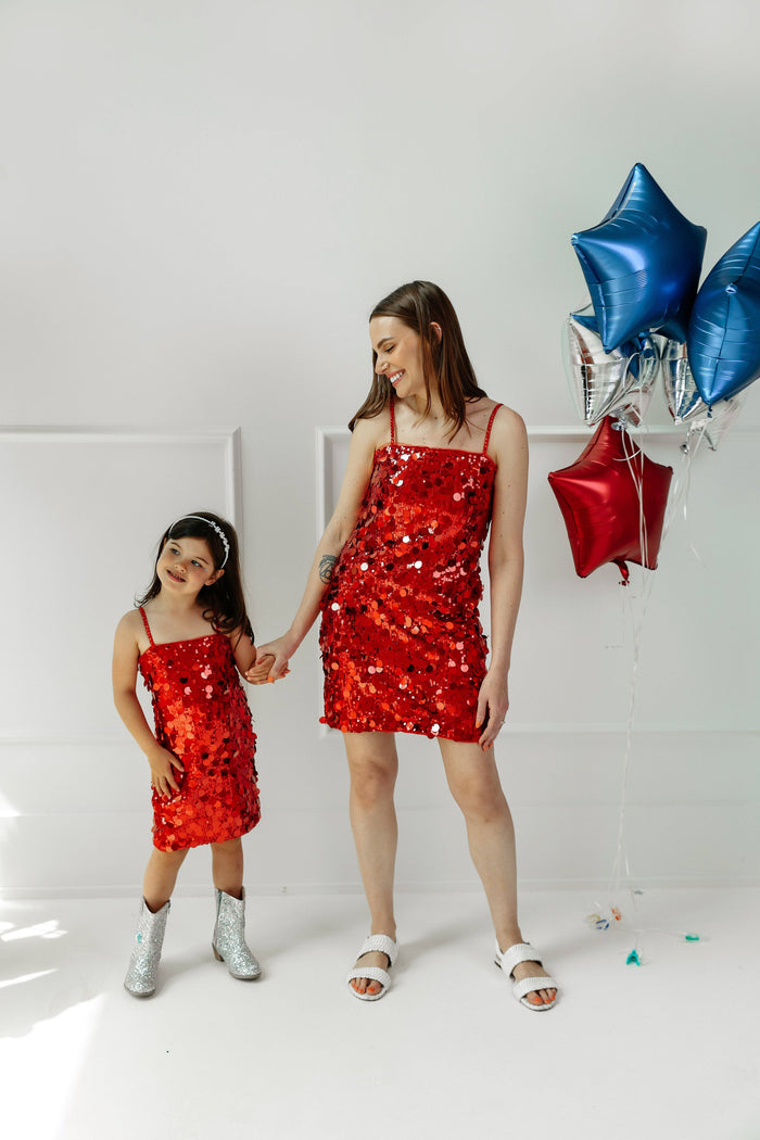 exclude-new-arriv Dress Paillette Ruby Party Dress