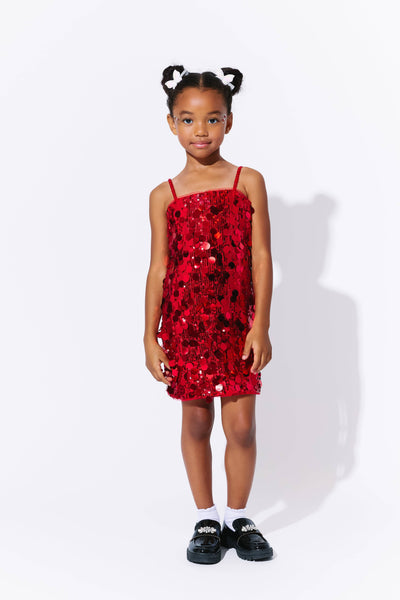 exclude-new-arriv Dress Paillette Ruby Party Dress