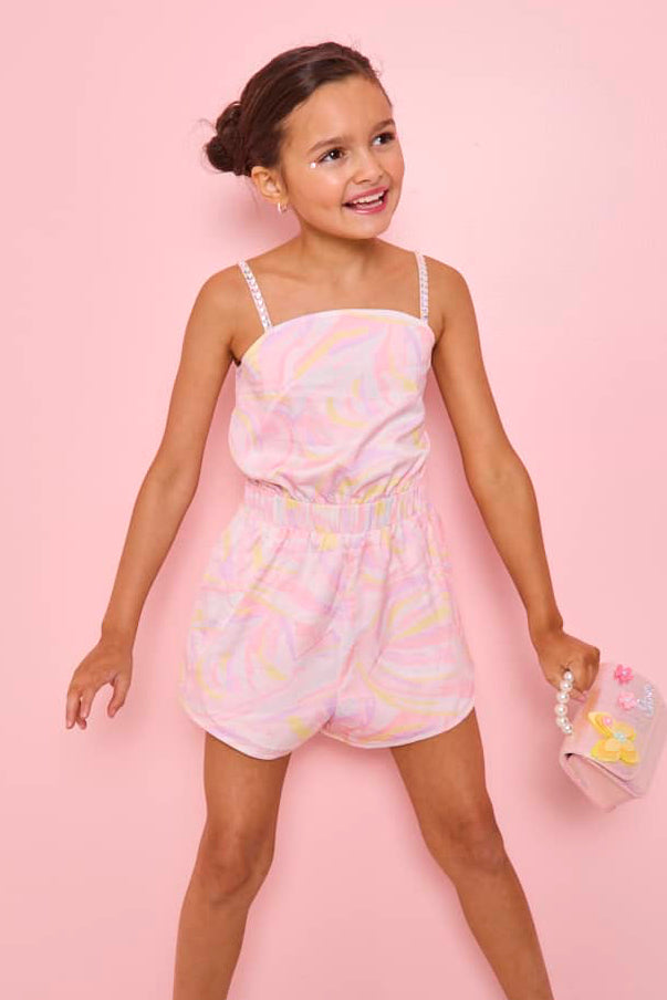 Lola + The Boys Dress Pastel Swirl Romper