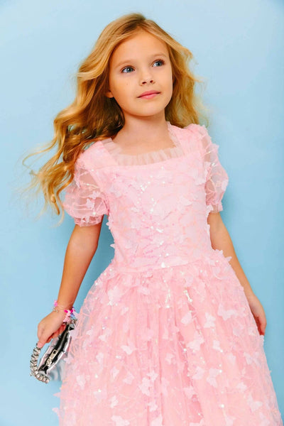 Lola + The Boys Dress 2 Pink Butterfly Puff Tulle Dress