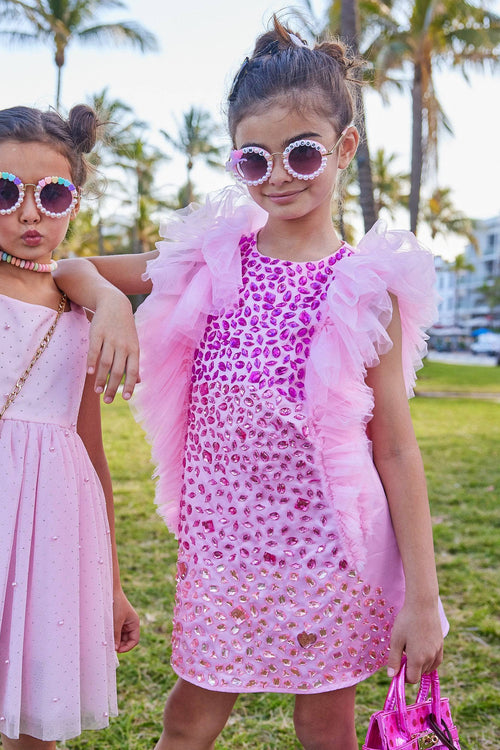 Lola + The Boys Dress Pink limited Edition Bejeweled Dress