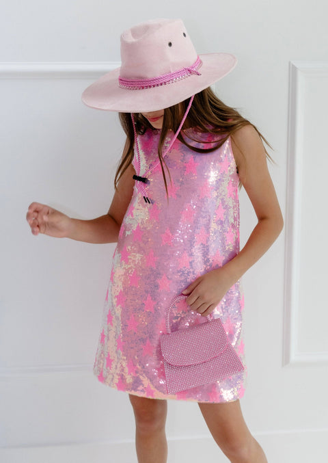 sequin star dress Lola + The Boys Pink Stars Sequin Dress, 12