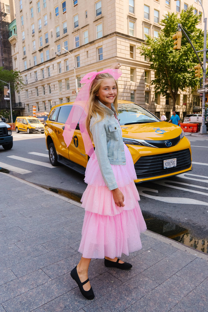 Lola + The Boys Dress Pink Taylor Shimmer Tulle Party Dress