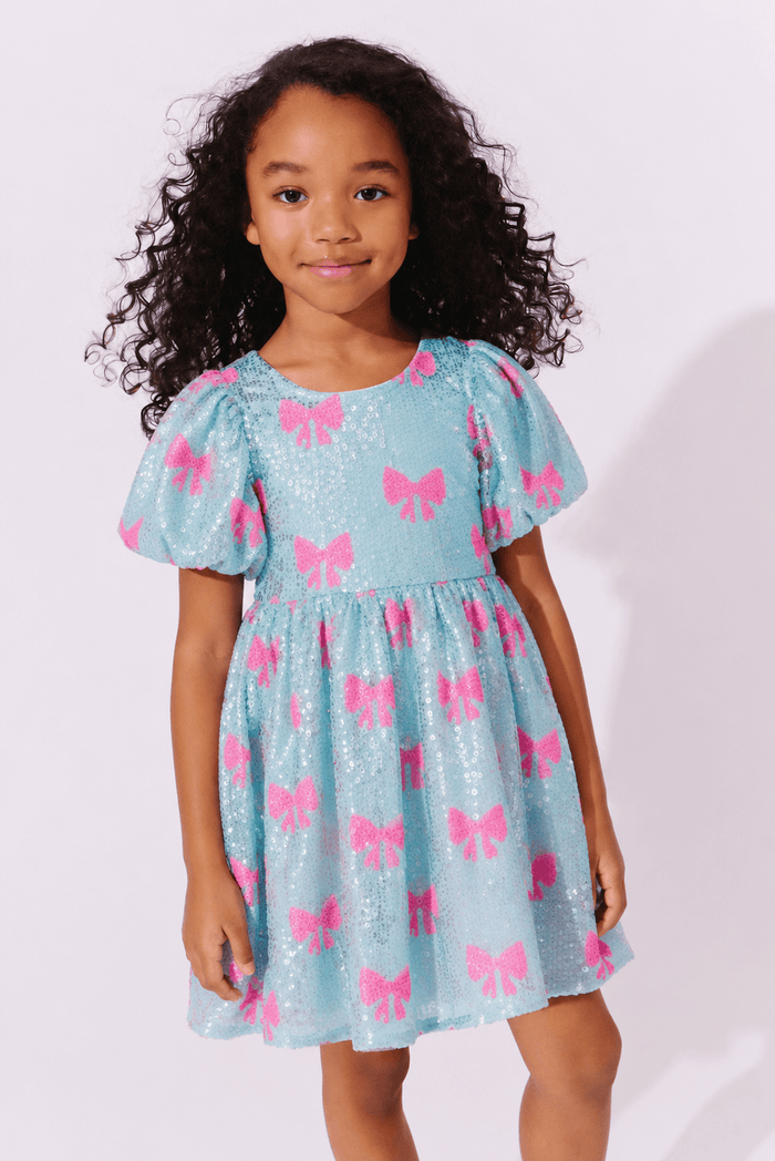 Lola + The Boys Dress Pretty in Bows Sequin Dress