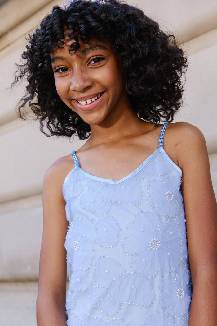 Lola + The Boys Dress Princess Beaded Flowers Dress