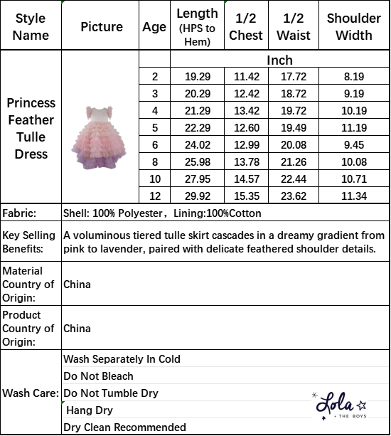 Lola + The Boys Dress Princess Feather Tulle Dress
