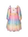 Lola + The Boys Dress Rainbow Butterfly Ombre Dress