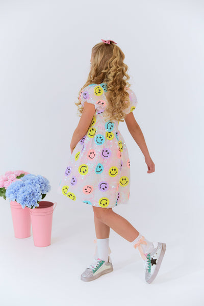exclude-sale Dress Rainbow Emoji Sequin Dress