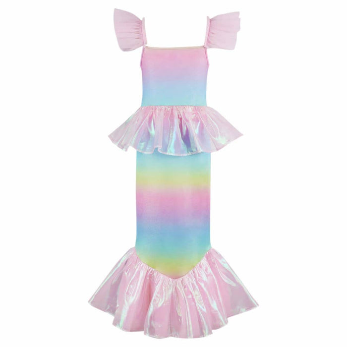 Lola + The Boys Dress Rainbow Ombre Mermaid Costume