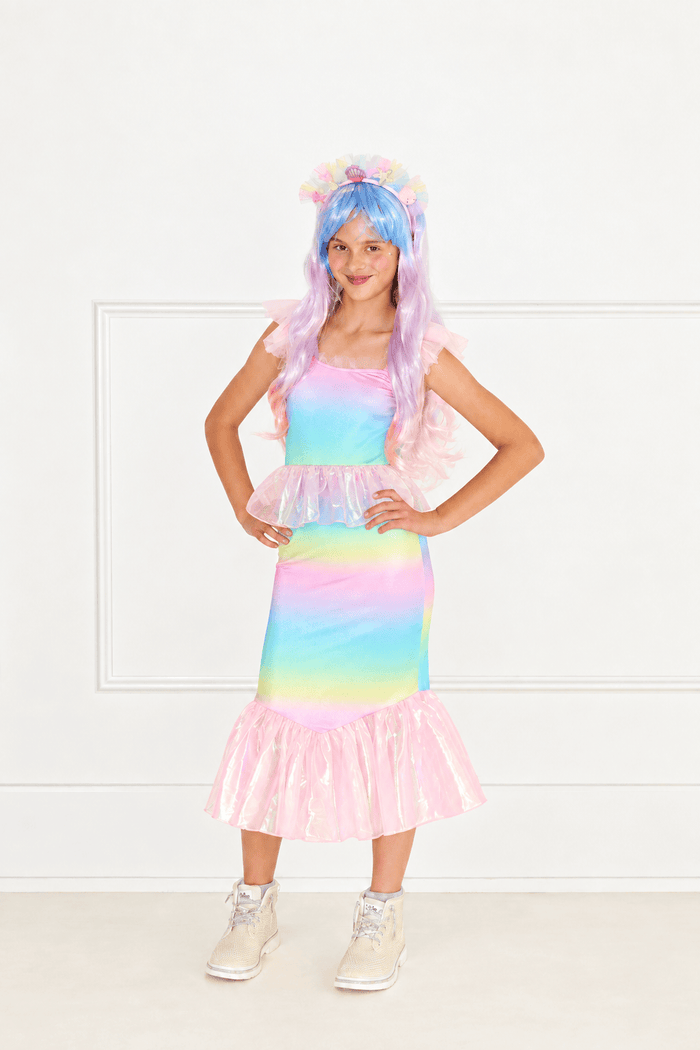 Lola + The Boys Dress Rainbow Ombre Mermaid Costume