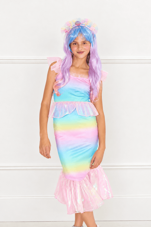 Lola + The Boys Dress Rainbow Ombre Mermaid Costume