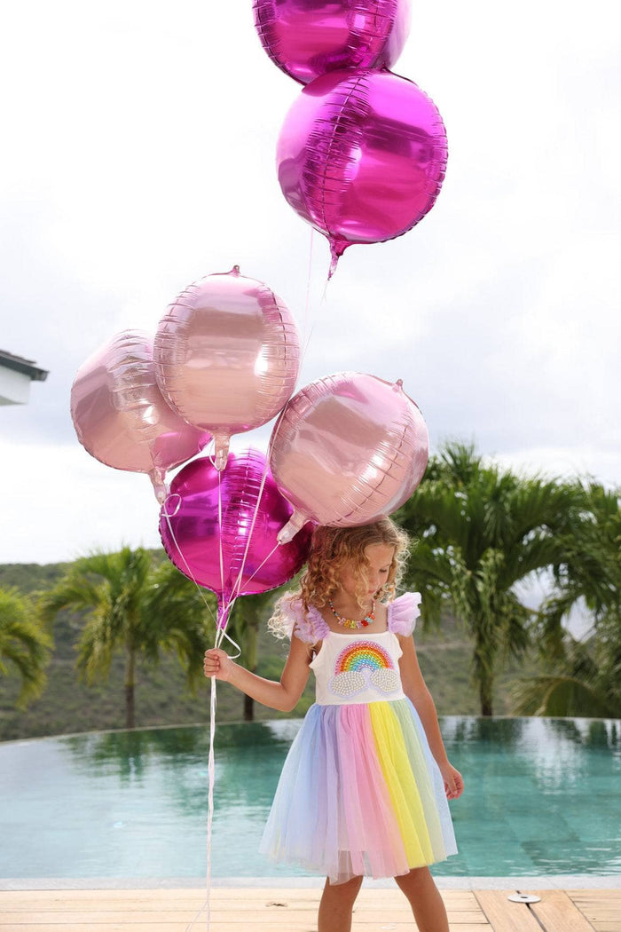 Lola-spring-25 Dress Rainbow Pearl Patch Tulle Dress