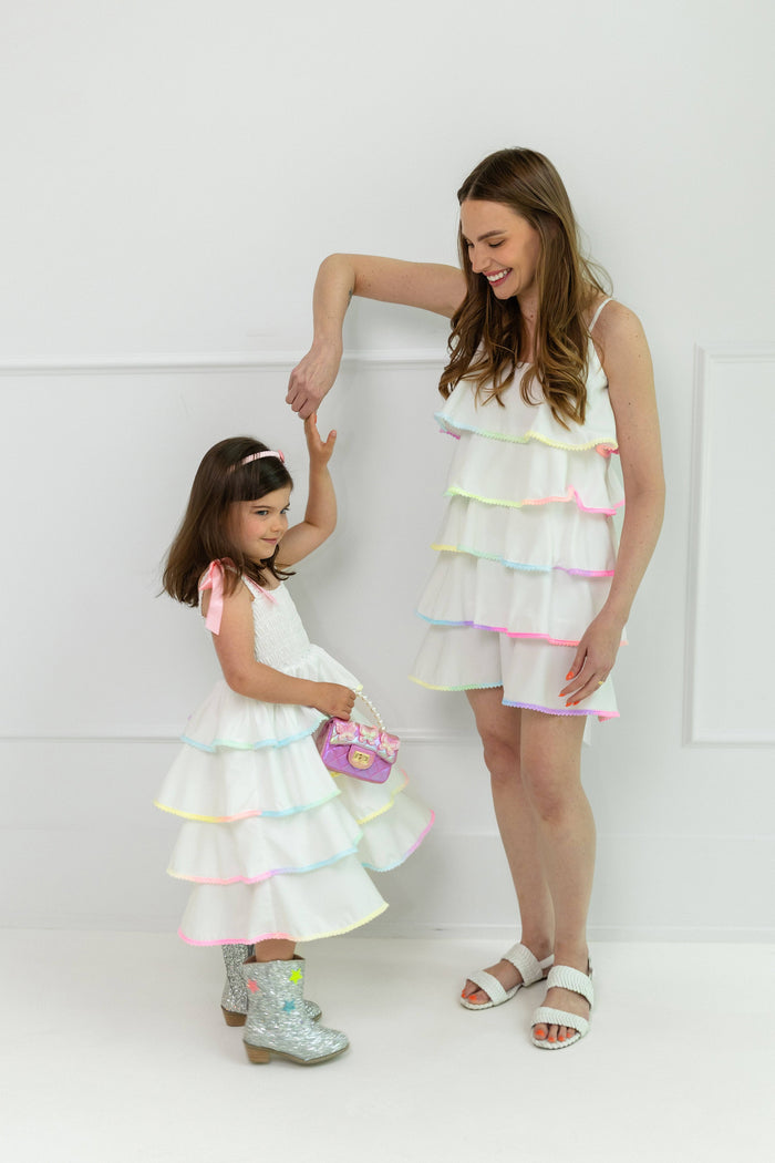 lola-new-arrival Dress Rainbow Tiered Bow Dress