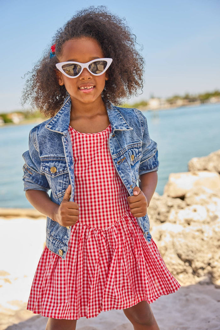 Lola + The Boys Dress Red Plaid Mini Dress