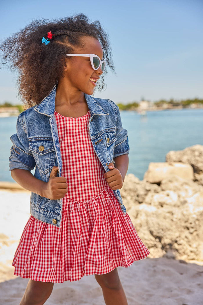 Lola + The Boys Dress Red Plaid Mini Dress