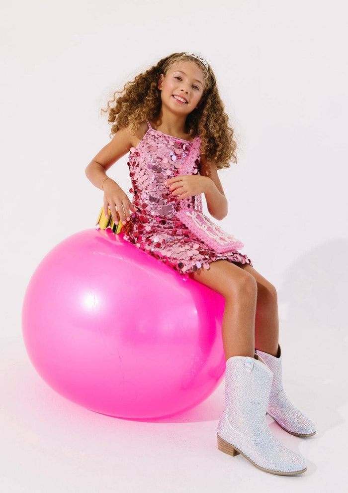 Lola + The Boys Dress Rose Stardust Paillette Dress