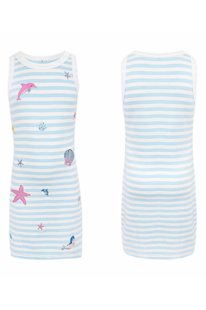 Lola + The Boys Dress Sea Sparkle Patch Dress
