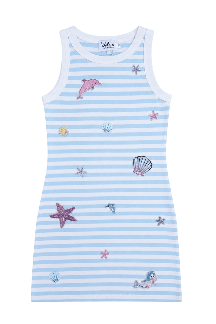 Lola + The Boys Dress Sea Sparkle Patch Dress