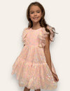 Lola + The Boys Dress Sequin Daisy Ruffle Tulle Dress