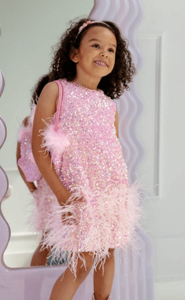 Lola + The Boys Dress 2 Sequin Feather Pretty Dress