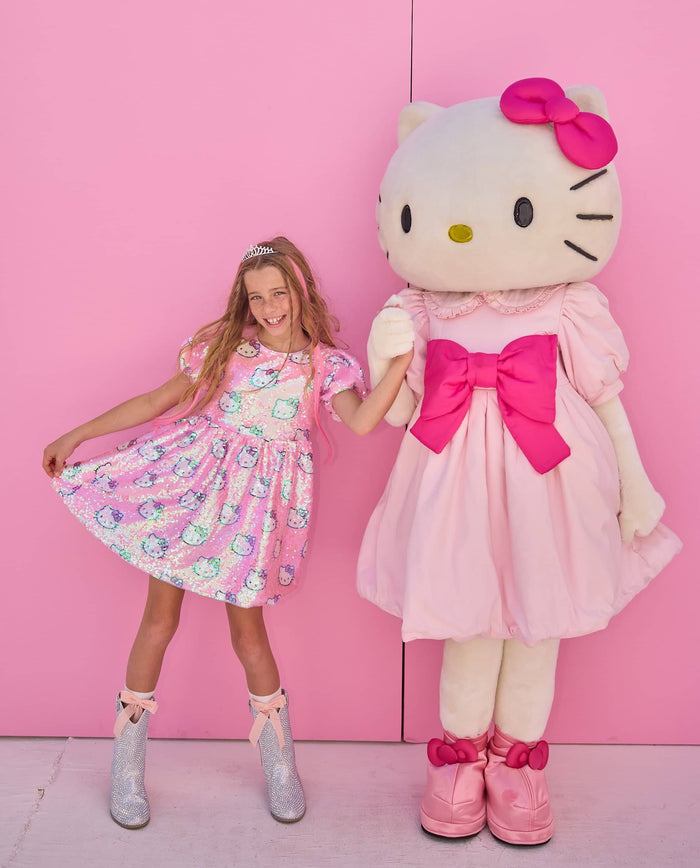 Lola + The Boys Dress Sequin Hello Kitty Party Dress