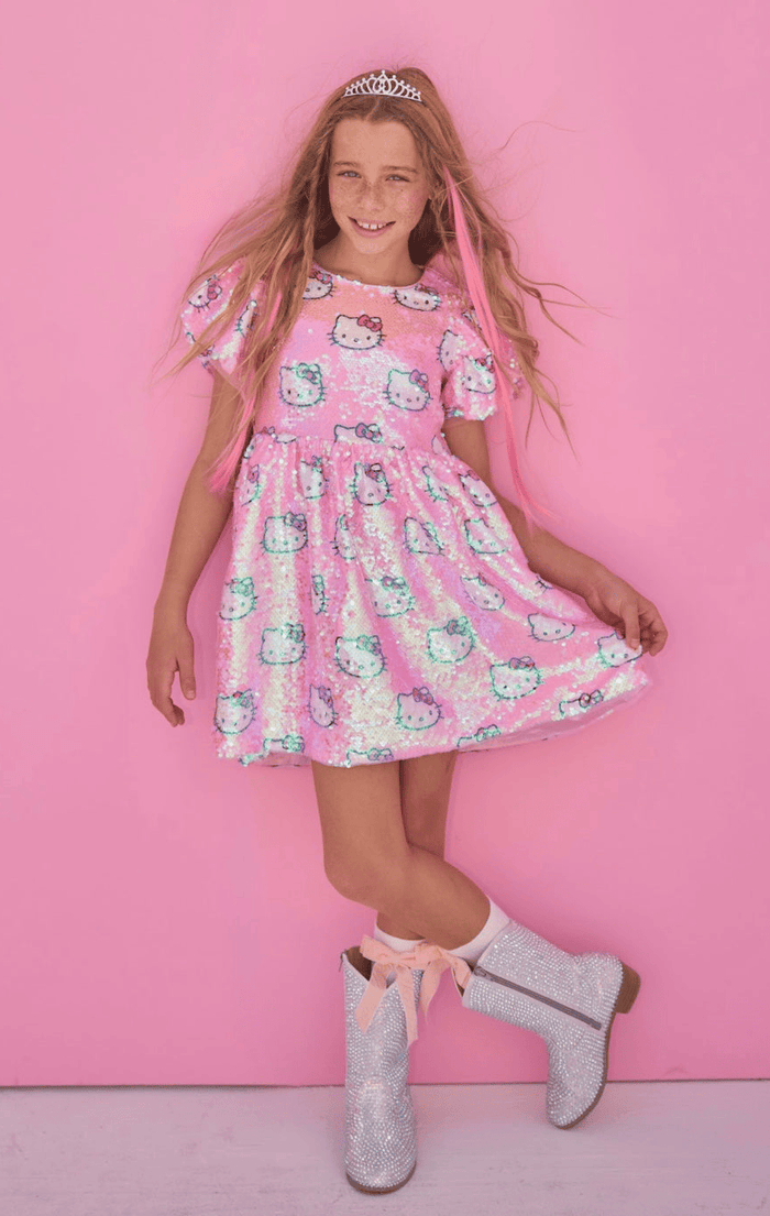 Lola + The Boys Dress Sequin Hello Kitty Party Dress