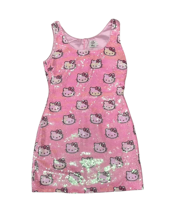 Lola + The Boys Dress XS Sequin Hello Kitty Women's Dress