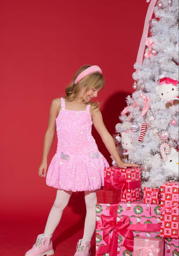 Lola + The Boys Dress Shimmer Bow Dress