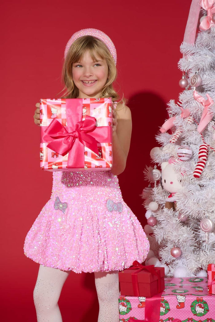 Lola + The Boys Dress Shimmer Bow Dress