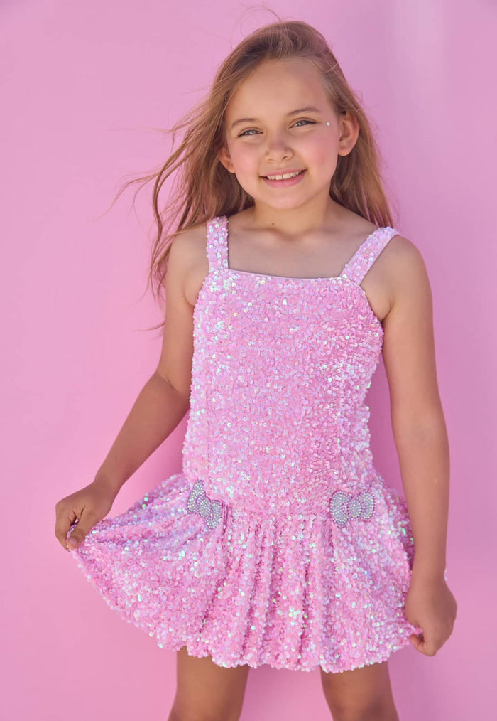 Lola + The Boys Dress Shimmer Bow Dress