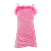 Lola + The Boys Dress 4 Shimmer Feather Mini Dress