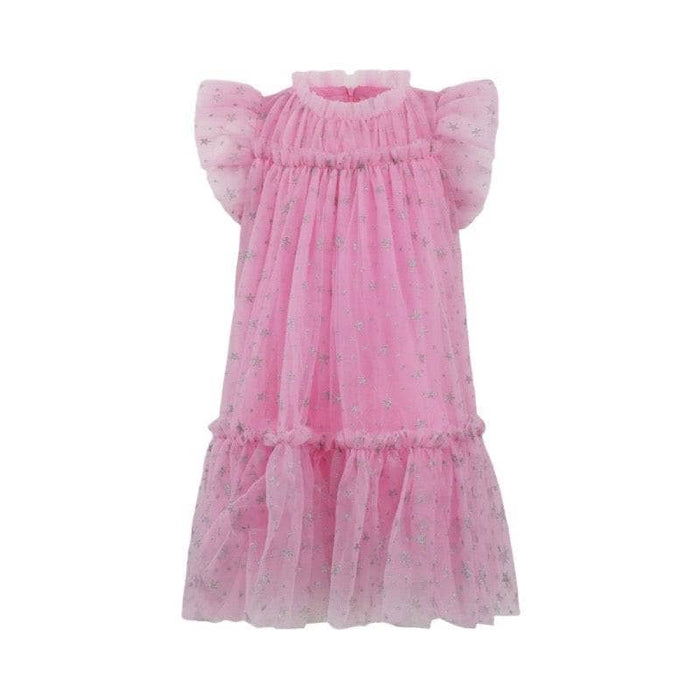 Lola + The Boys Dress Shimmer Stars Tulle Dress
