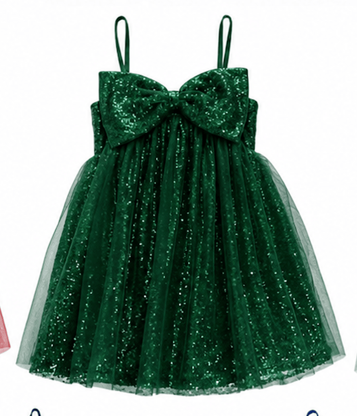 Lola + The Boys Dress 2 / Green Signature Bow Dress