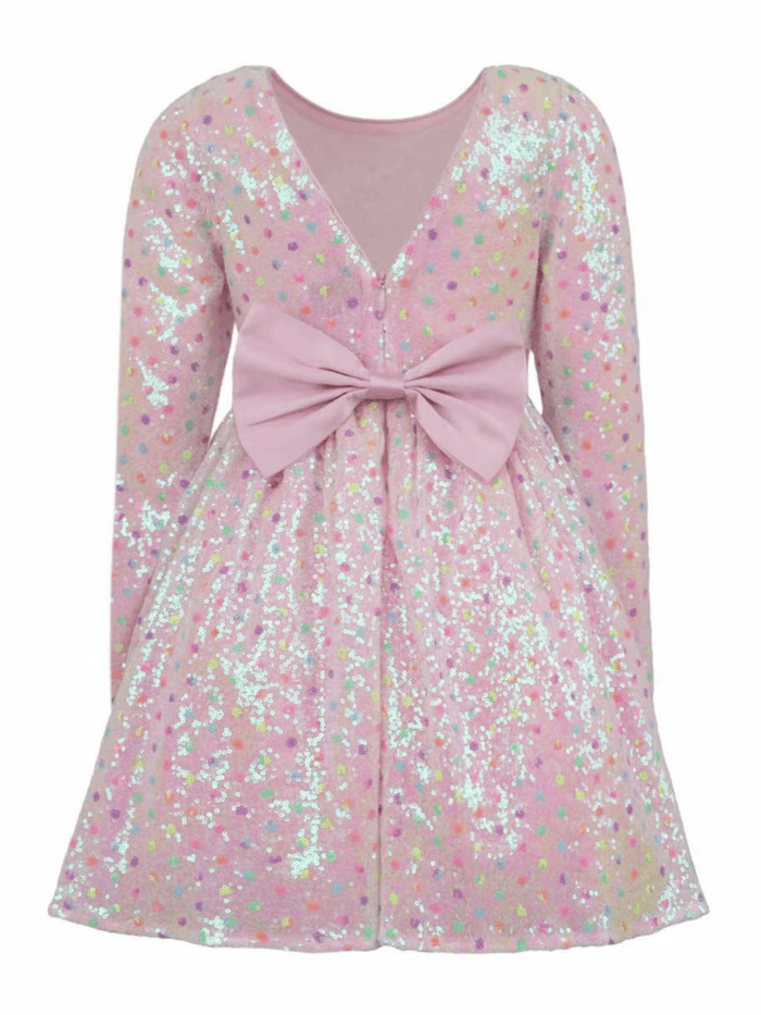Lola + The Boys Dress Sparkle Confetti Long Sleeve Dress